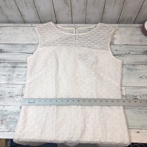 Adrianna Papell Crocheted Lace White Sleeveless Sheath Dress - Picture 9 of 12